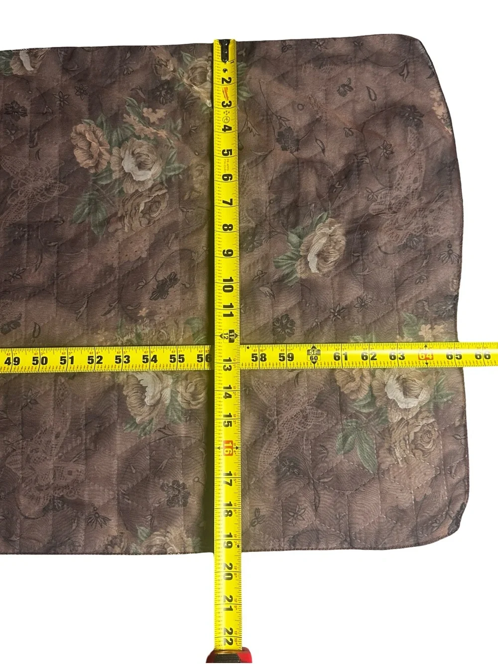 Brown Floral Butterfly Sheer Oblong Scarf Cottagecore Romantic 65x19